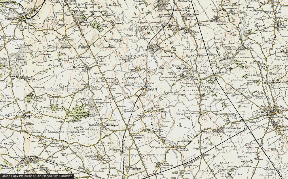 Old Map of Pickhill, 1903-1904 in 1903-1904