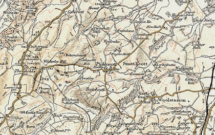 Old map of Picklescott in 1902-1903