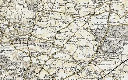Old map of Pickmere in 1902-1903