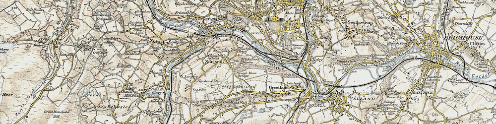 Old map of Pickwood Scar in 1903
