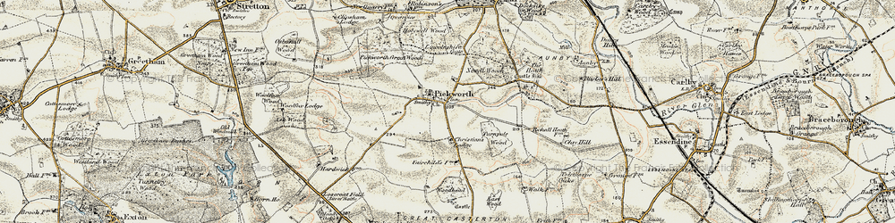 Old map of Lincolnshire Gate in 1901-1903