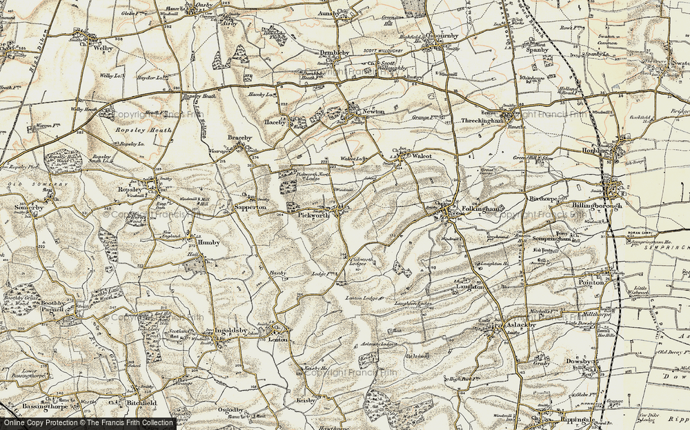 Old Map of Pickworth, 1902-1903 in 1902-1903