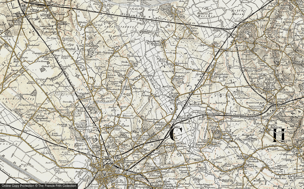 Old Map of Historic Map covering Ash Hey in 1902-1903