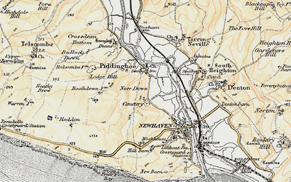 Old map of Piddinghoe in 1898
