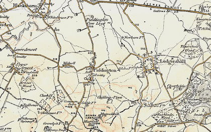 Old map of Piddington in 1898-1899