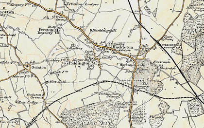 Old map of Piddington in 1898-1901