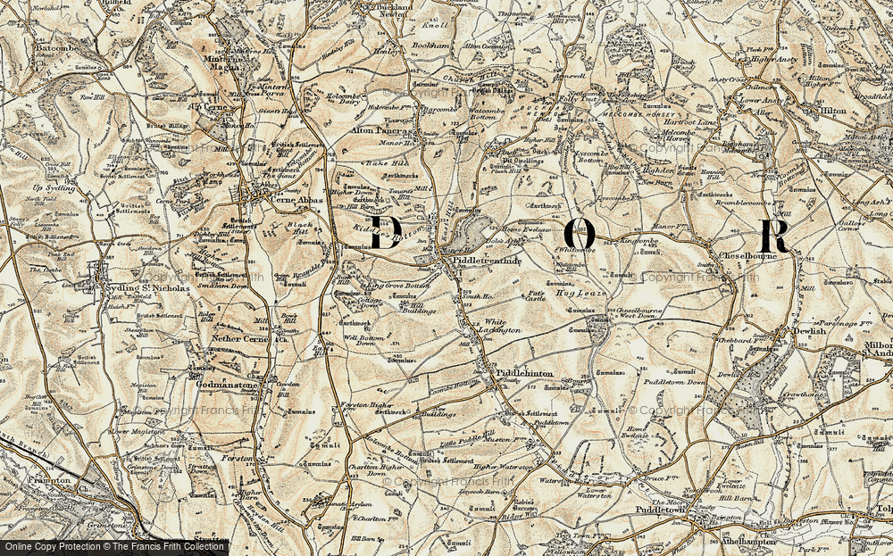 Old Map of Historic Map covering Buck Hill in 1899