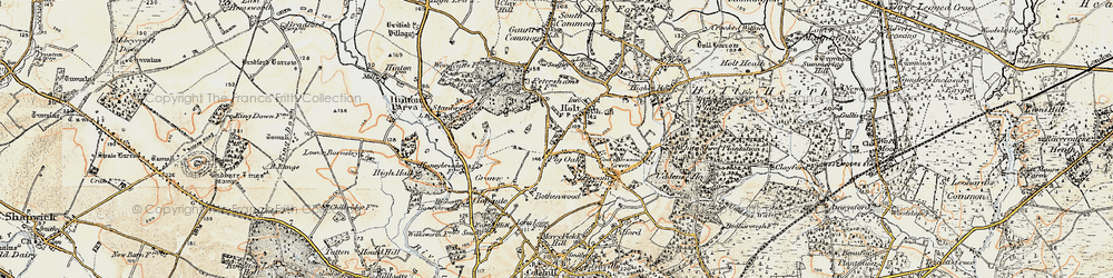 Old map of Pig Oak in 1897-1909