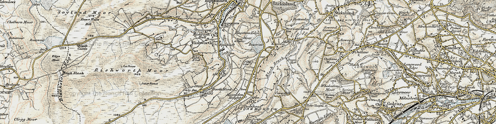 Old map of Moselden Height in 1903