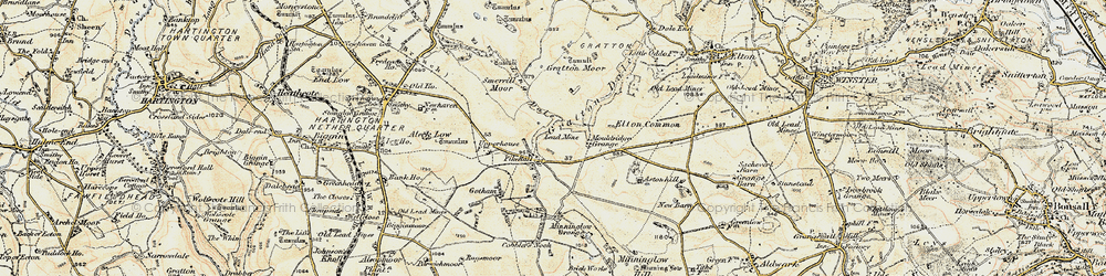 Old map of Pikehall in 1902-1903