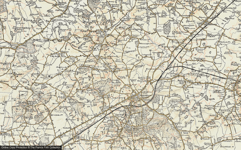 Old Map of Pilgrims Hatch, 1898 in 1898