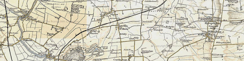 Old map of Pilham in 1903