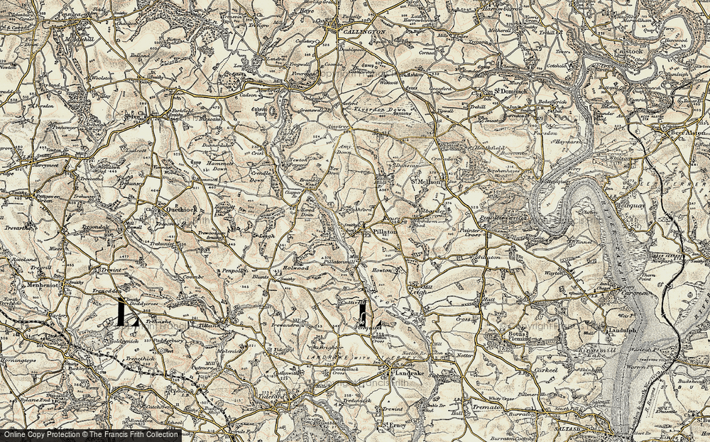 Old Map of Historic Map covering Cuttivett in 1899-1900