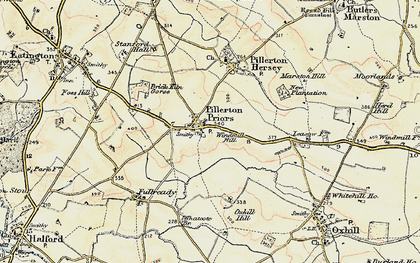 Old map of Pillerton Priors in 1899-1901