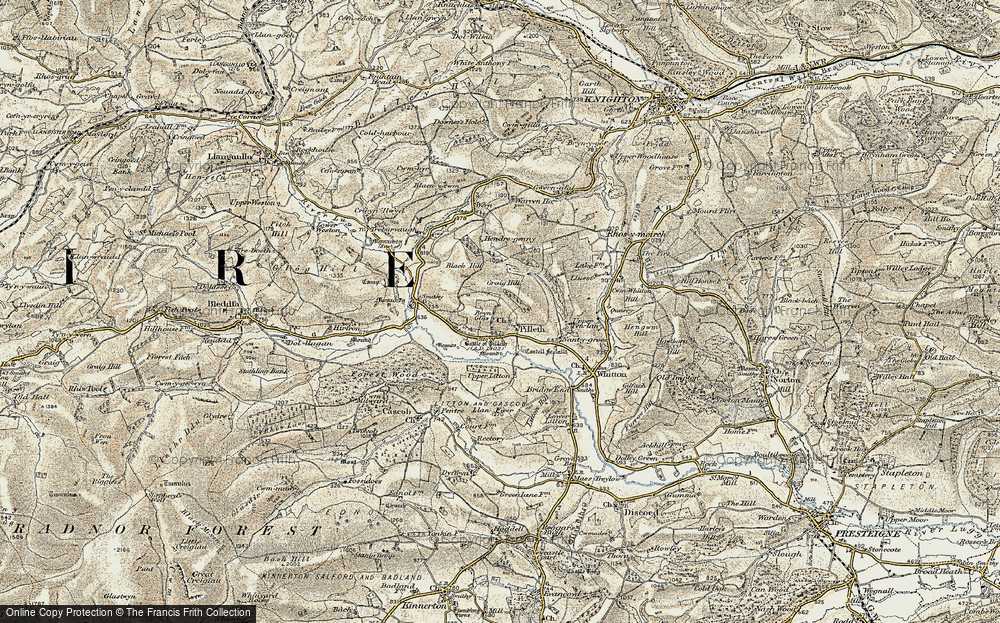 Old Map of Pilleth, 1901-1903 in 1901-1903