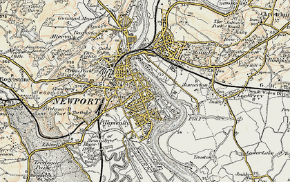 Old map of Pillgwenlly in 1899-1900