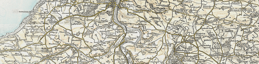 Old map of Pillmouth in 1900