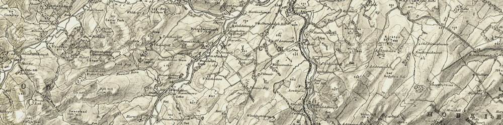 Old map of Pilmuir in 1901-1904