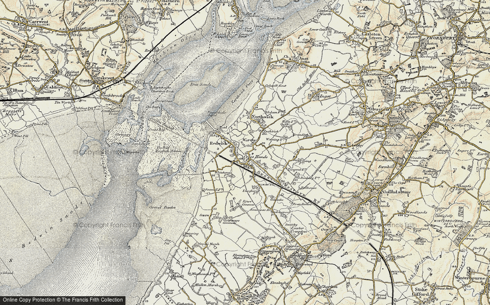 Old Map of Pilning, 1899 in 1899