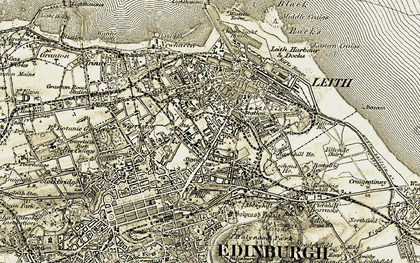Old map of Pilrig in 1903-1906