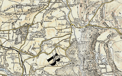 Old map of Pilsley in 1902-1903
