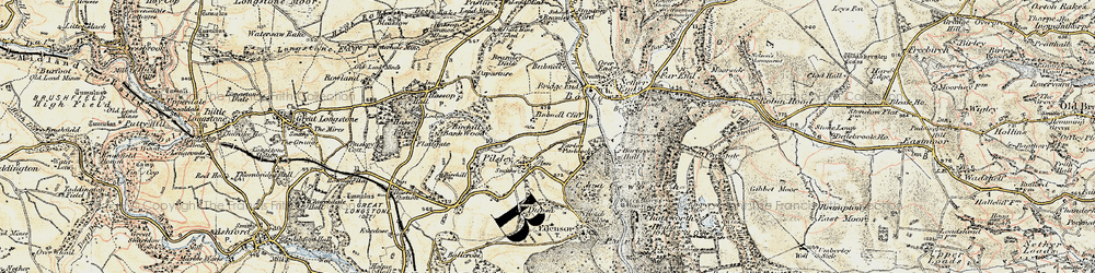 Old map of Bubnell Cliff in 1902-1903