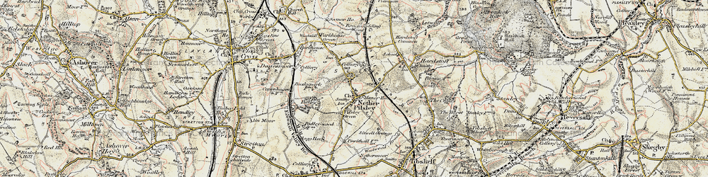Old map of Pilsley in 1902-1903