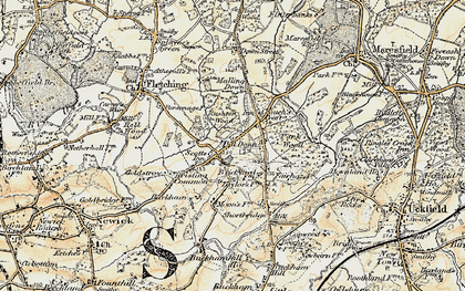 Old map of Piltdown in 1898