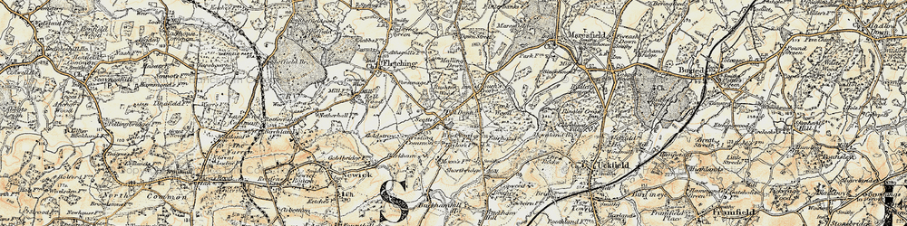 Old map of Piltdown in 1898