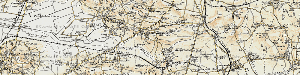 Old map of Pilton in 1899