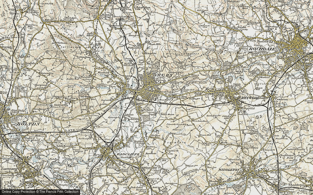 Old Map of Pimhole, 1903 in 1903