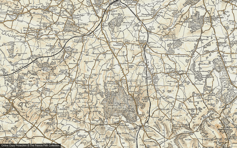 Old Map of Pimperne, 1899 in 1899