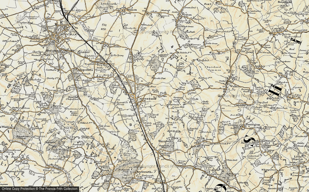 Old Map of Pin Green, 1898-1899 in 1898-1899