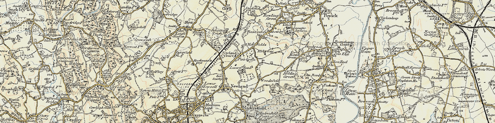 Old map of Pin's Green in 1899-1901