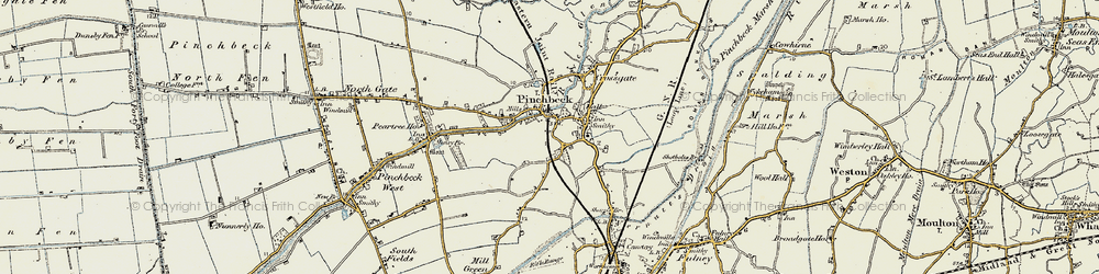 Old map of Burtey Fen Collection in 1901-1903