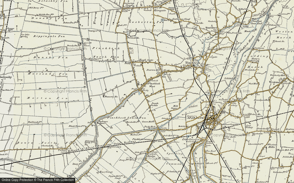 Old Map of Pinchbeck West, 1901-1903 in 1901-1903