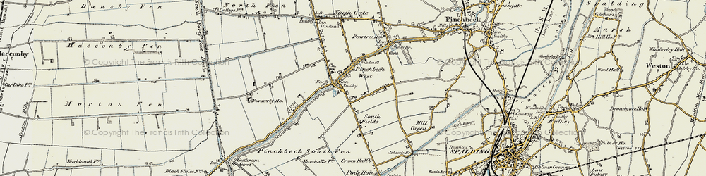 Old map of Pinchbeck West in 1901-1903