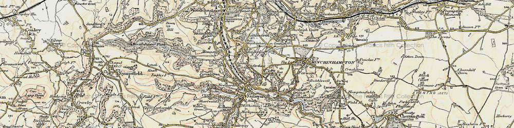 Old map of Pinfarthings in 1898-1900