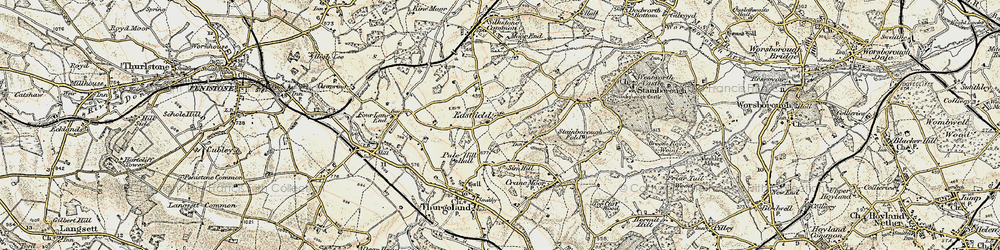 Old map of Pinfold Hill in 1903