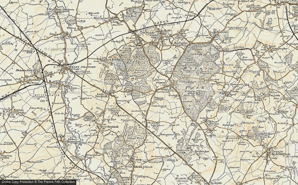 Old Map of Historic Map covering Bell's Copse in 1898-1899