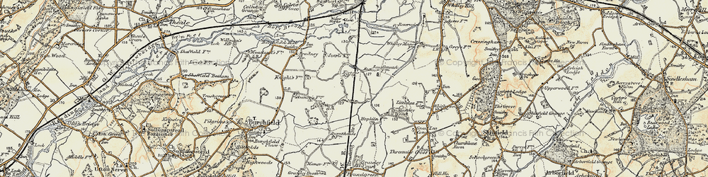 Old map of Pingewood in 1897-1900