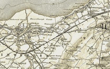 Old map of Pinkie Braes in 1903-1904