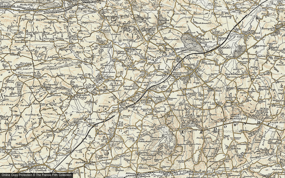Old Map of Pinksmoor, 1898-1900 in 1898-1900