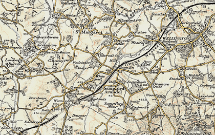 Old map of Pinksmoor in 1898-1900