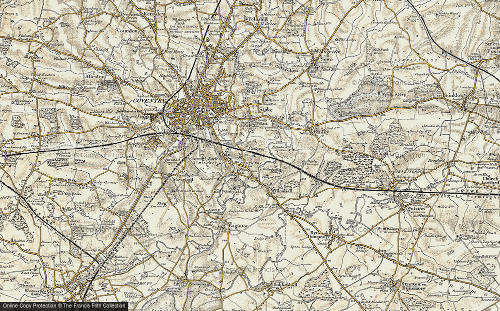Old Map of Pinley, 1901-1902 in 1901-1902