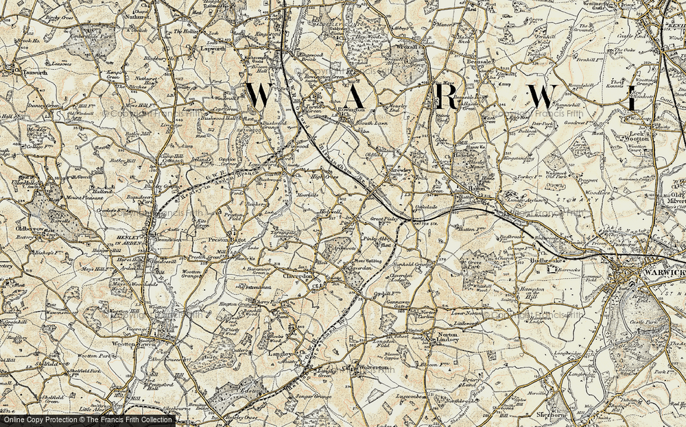 Old Map of Historic Map covering River Evenlode in 1901-1902