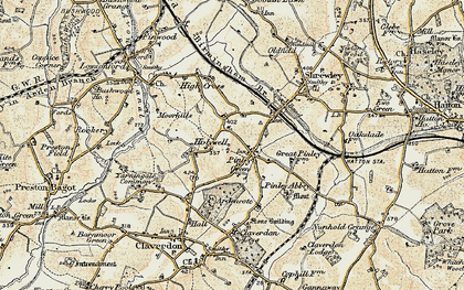 Old map of Pinley Green in 1901-1902