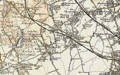 Old map of Pinner in 1897-1898