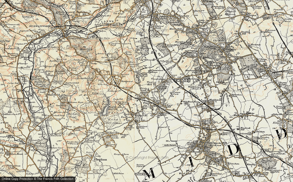 Old Map of Pinner Green, 1897-1898 in 1897-1898