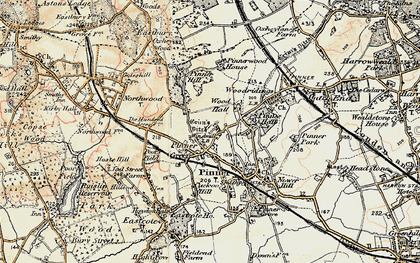 Old map of Pinner Green in 1897-1898